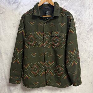 Roark Jacket Mens Large Green Aztec Southwestern Outdoor Shacket Manawa Tapu